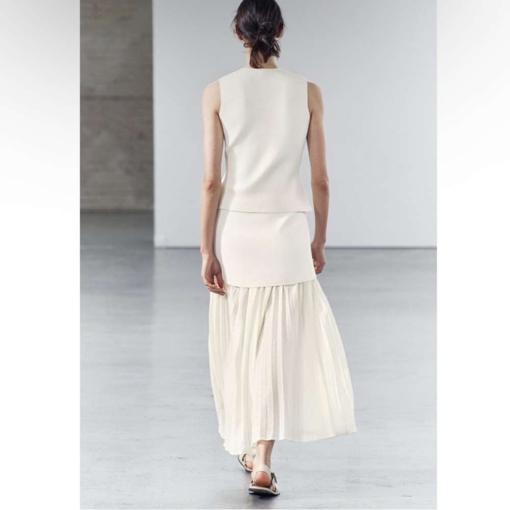 NWT ZARA MIXED PLEATED KNIT SKIRT SIZE S - Picture 8 of 8